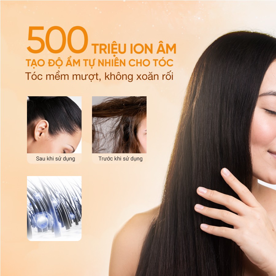 Máy sấy tóc ion âm Life360 LF-MST23 màu bạc