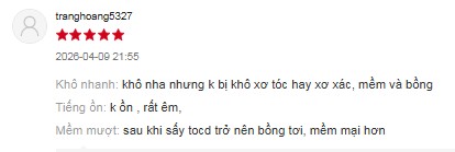 Ảnh chụp màn hình đánh giá 5 sao của khách tranghoang5327 về máy sấy tóc Life360 LF-MST23