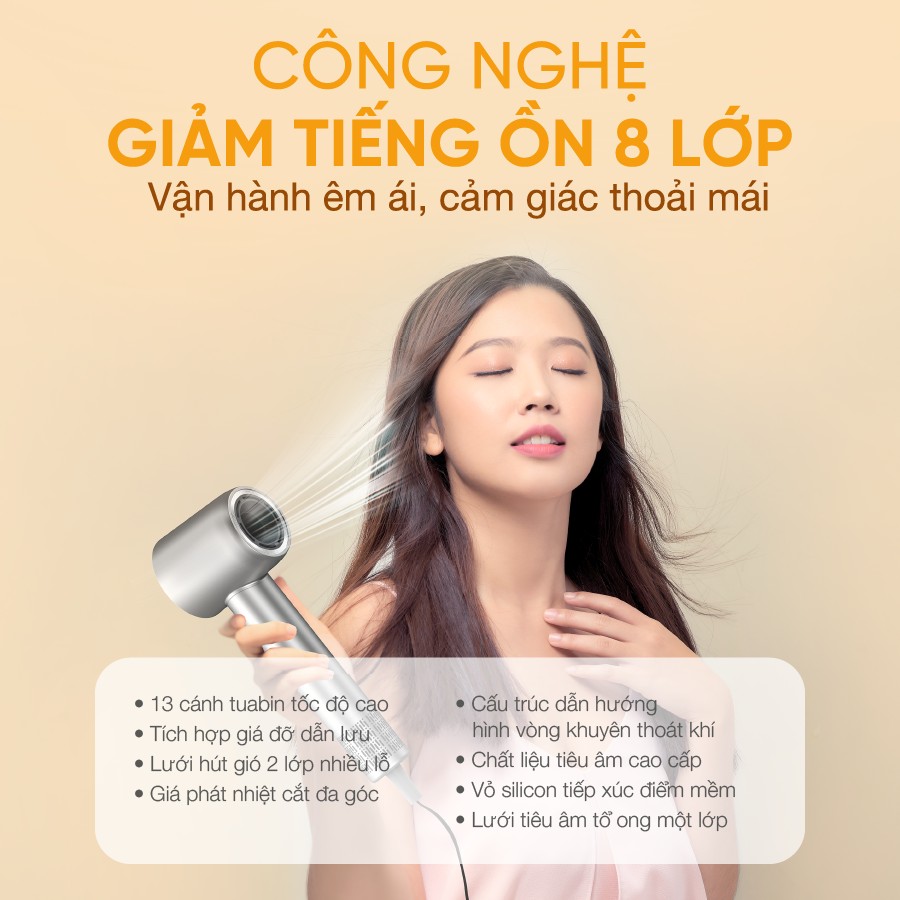 Công nghệ giảm tiếng ồn 8 lớp trên máy sấy Life360 LF-MST23